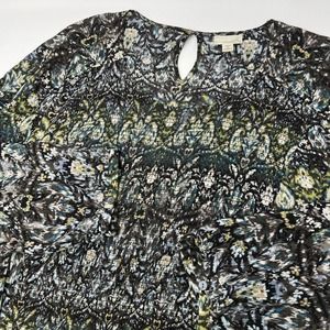 J Jill Shirt Womens Plus 4X Sheer Smocked Chest Flowy Tunic Blouse Comfy‎